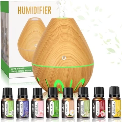 Afbeelding van XUNIVERS diffuser voor etherische oliën, 200 ml, ultrasone luchtbevochtiger, aromatherapie, met 7 kleuren, ledverlichting, slaapkamer, spa, yoga, massage