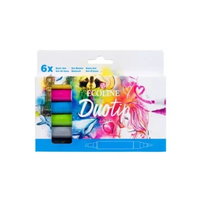 Afbeelding van Talens Ecoline Duotip Brush pen, etui van 6 stuks, basis tekenstift