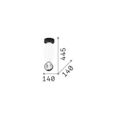 Afbeelding van Ideal Lux LED plafondlamp Lumiere 1, opaal/grijs glas, zwart