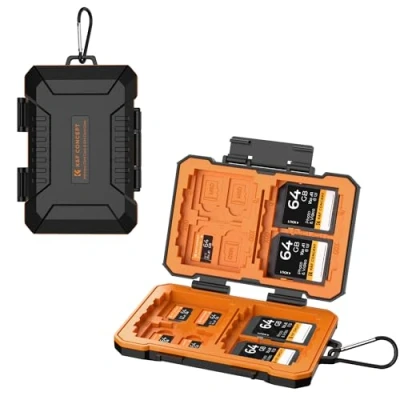 Afbeelding van K&amp;F CONCEPT Geheugenkaarthoes met 29 kaartvakken, waterdicht en schokbestendig, voor 12 micro SD kaarten, 8 4 x CF/XQD, 2 nano simkaarten