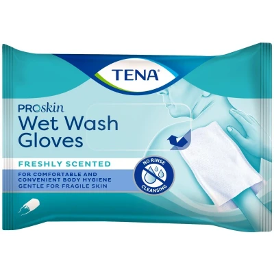Afbeelding van TENA Wet Wash Handschoen Frisse Geur 5 stuks