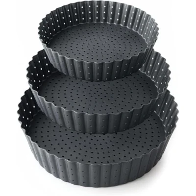 Afbeelding van Space Home Hoge Geperforeerde bakvorm Cakevorm met afneembare bodem Antiaanbaklaag quichevorm 20, 24 en 28 cm