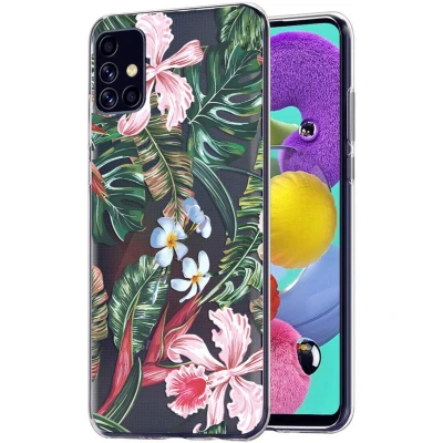 Afbeelding van iMoshion hoesje Geschikt voor Samsung Galaxy A51 Siliconen Design Groen / Meerkleurig Goud Green Graphic