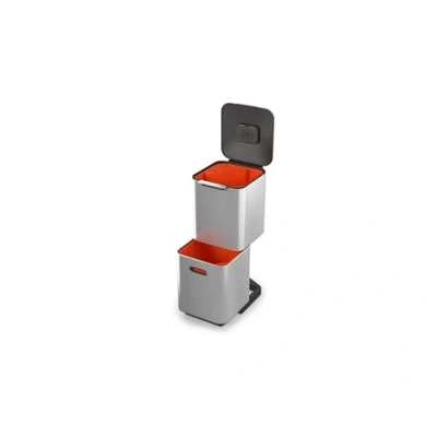 Image de Poubelle de tri sélectif Totem 40L Inox Joseph Gris
