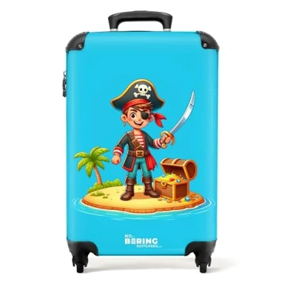 Afbeelding van NoBoringSuitcases.com® Kindertrolley jongen piraat Kinderkoffer jongens 55x35x25