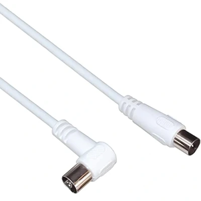 Afbeelding van PremiumCord TV M/F 90, 75 ohm, 5 m coaxkabel IEC wit (75 m, IEC, mannelijke connector/female connector, wit, ohm)