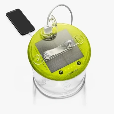 Afbeelding van MPOWERD Luci Pro Outdoor 2.0: opblaasbare zonnelamp + oplader nieuwe versie led 150 lumen levensduur tot 50 uur oplaadbaar via zonne energie of USB waterdicht camping tas
