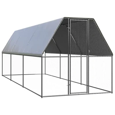 Afbeelding van vidaXL Buitenhok voor kippen 2x6x2 m gegalvaniseerd staal