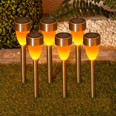 Afbeelding van LED lamp solar 4135006 met vlammeneffect 6 per set