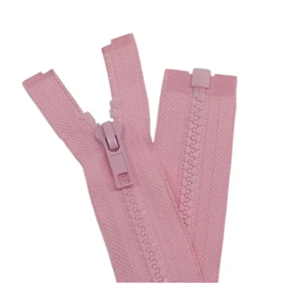 Afbeelding van YaHoGa 2 stuks 45 cm kunststof ritssluitingen deelbaar 5 mm voor jassen, roze