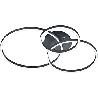 Afbeelding van TRIO WINONA Plafondlamp Zwart mat incl. 1x SMD 28W Licht apart schakelbaar Geintegreerde dimmer Zwenkbaar Traploos instelbare lichtkleur Nachtlampje Niet geschikt voor externe RGBW kleurenwisselaar Geheugenfunctie