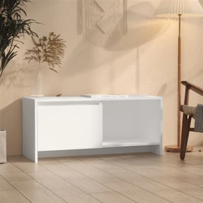 Afbeelding van vidaXL Tv meubel 90x35x40 cm bewerkt hout wit
