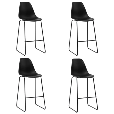Afbeelding van Barstoelen 4 st kunststof zwart