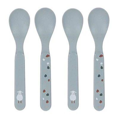 Image de LÄSSIG Set De Cuillères 4 Pièces/Spoon Pp/Cellulose Tiny Farmer Sheep/Goose Blue