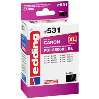 Afbeelding van Edding Inktcartridge vervangt Canon PGI 2500BK XL Compatibel Zwart EDD 531 18