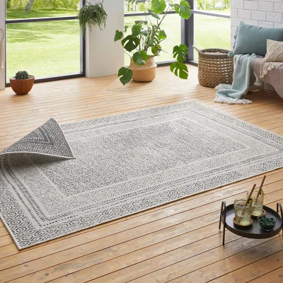 Afbeelding van Binnen &amp; Buiten Vloerkleed Retro Zilver 240x340 Cm