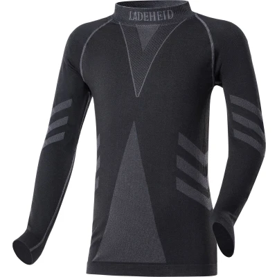 Afbeelding van Ladeheid Kinderen Thermoshirt Thermo ondergoed Jongen Meisje Thermokleding Longsleeve Zwart/Grafiet 122 128 LA LA40 KIDS Top