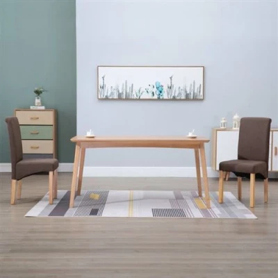 Afbeelding van vidaXL Eetkamerstoelen 2 st stof bruin
