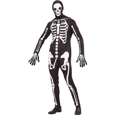 Afbeelding van Widmann Spook &amp; Skelet Kostuum Geil Met Leuter Man Zwart, Zwart / Wit XL Halloween Verkleedkleding