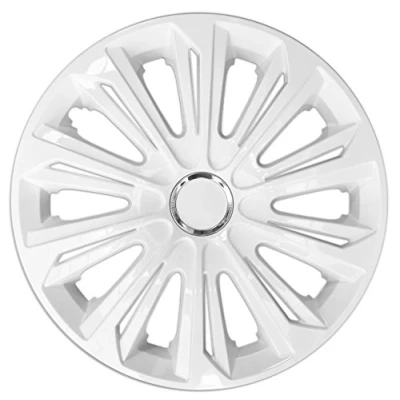 Afbeelding van NRM STERK wieldoppen 14&quot; Set van 4 stuks Wit gelakt