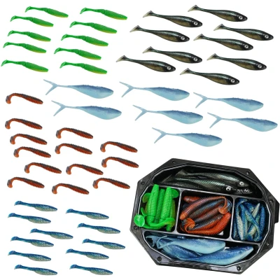 Afbeelding van Fish Xpro Softbait Set Snoek 10 20cm +/ 30 stuks Shads Kunstaas
