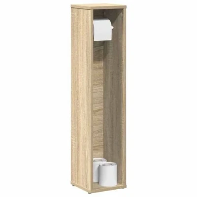 Image de vidaXL Meuble de salle bain avec porte rouleau chêne sonoma858508