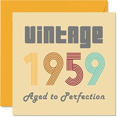 Afbeelding van 65 jaar verjaardagskaarten voor mannen en vrouwen Vintage 1959 Aged To Perfection Grappige verjaardagskaart hem haar, 145 mm x mm, verjaardagswenskaarten mama, papa,