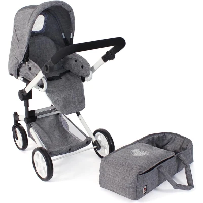 Afbeelding van Combi poppenwagen &quot;JARA&quot; Jeans grijs