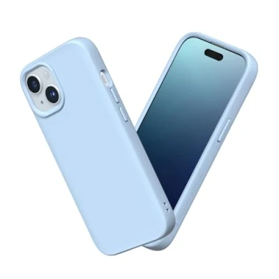 Afbeelding van RHINOSHIELD Hoesje compatibel met [iPhone 15] SolidSuit dunne hoes schokabsorberende technologie en premium matte afwerking ijsblauw