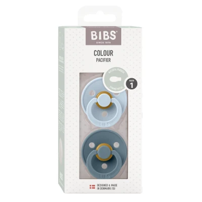 Afbeelding van BIBS Colour Fopspeen Symmetrisch Stage 2 Baby Blue/Petrol Duopack