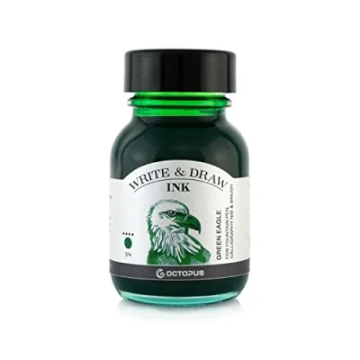 Afbeelding van Octopus kalligrafie inkt 374 Green Eagle voor vulpen, 50 ml, groen