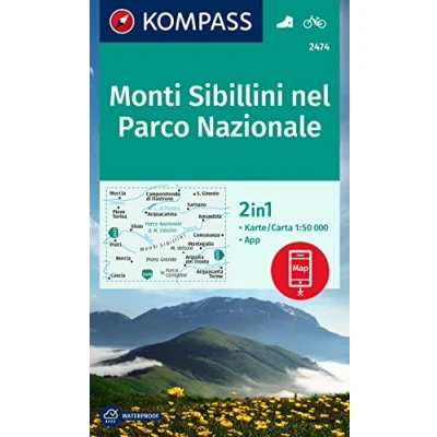 Afbeelding van KOMPASS Wanderkarte 2474 Monti Sibillini nel Parco Nazionale 1:50.000