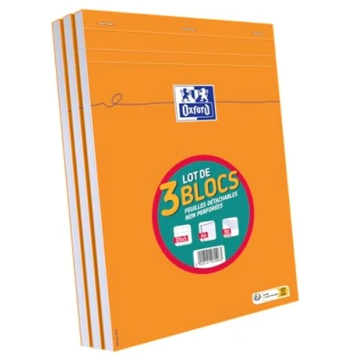 Image de Oxford Bloc notes, A4, quadrillé, 80 feuilles, 2 + 1 GRATUIT