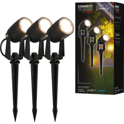 Afbeelding van LED grondspies spot 3928035 12 V 3x verlenging zwart Ø 4 cm