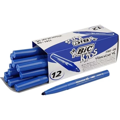 Afbeelding van Bic Kleurstiften Visacolor Xl 3 Mm Donkerblauw 12 Stuks