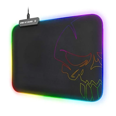 Image de Spirit of Gamer Skull Tapis de souris avec éclairage RGB jeux taille M