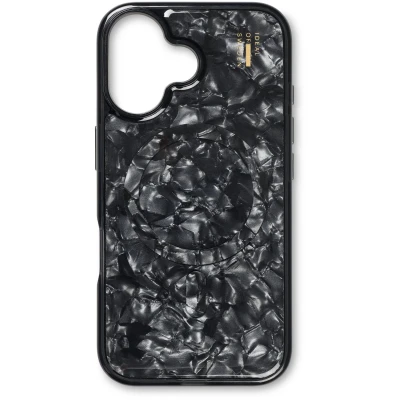 Afbeelding van iDeal of Sweden Pearlised Case met magnetische ring geschikt voor iPhone 16 Black
