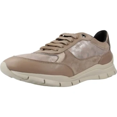 Afbeelding van Geox D Sukie Sneakers laag, Dames, Maat: 38, Dark taupe Leer/ synthetisch