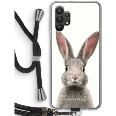 Afbeelding van Case Company® hoesje met Koord geschikt voor Samsung Galaxy A32 5G Daisy Telefoonhoesje Zwart Bescherming aan alle Kanten en Over de Schermrand