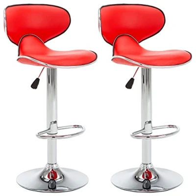 Afbeelding van vidaXL Barstoelen 2 st kunstleer rood