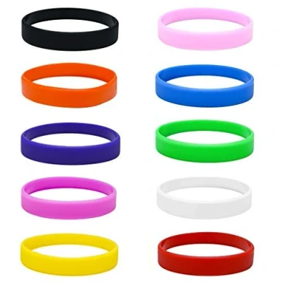 Afbeelding van 10 stuks siliconen armbanden voor kinderen, meerkleurig