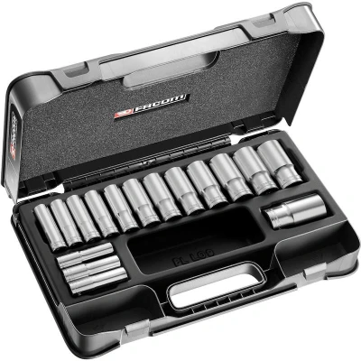 Image de FACOM S.404AE jeu de douilles longues 1/2&quot; 12 faces métriques en coffret 16 pièces