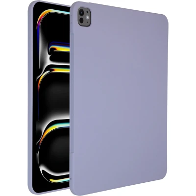 Afbeelding van Accezz Liquid Silicone Backcover met penhouder voor de Apple iPad Pro 13 (2024) M4 Lila