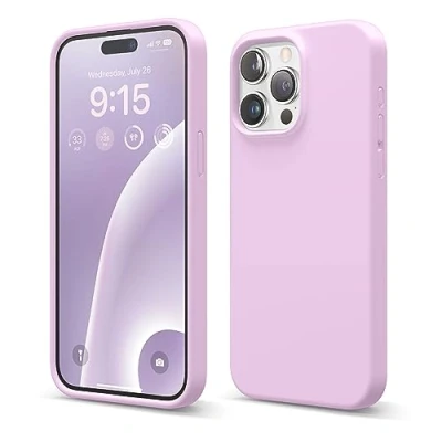 Afbeelding van elago vloeibare siliconen hoes compatibel met iPhone 15 Pro Max, hoogwaardige kwaliteit, integraal beschermend omhulsel [4 laags schokbestendige structuur], zachte anti kras microvezel voering (Licht