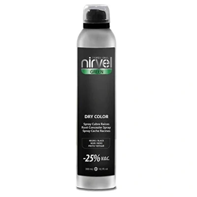 Afbeelding van Camouflage spray voor grijs haar Green Dry Color Nirvel Zwart (300 ml)