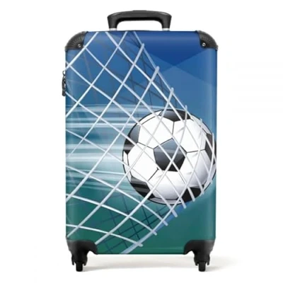 Afbeelding van NoBoringSuitcases.com® Voetbal jongens koffer Kinderkoffer jongen Kindertrolley 55x35x25