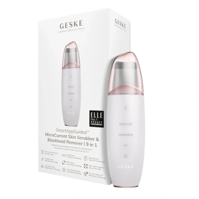Afbeelding van GESKE SmartAppGuided™ MicroCurrent Skin Scrubber &amp; Blackhead Remover 9 in 1 Tools huidverzorging Gezichtsreiniging Anti aging en reiniging Professionele facelift Mee eter verwijderaar