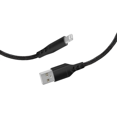 Afbeelding van Mobiparts Apple Lightning to USB Braided Cable 2A 1m Black