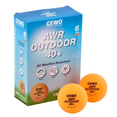 Afbeelding van Gewo Tafeltennisballen AWR Outdoor 40+ box van 6 Ballen Oranje Ping Pong