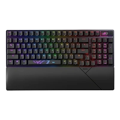 Afbeelding van ASUS ROG Strix Scope II 96 Wireless Mechanisch gaming toetsenbord tri modus, multifunctionele bediening, NX Snow en hot swap switches &amp; stabilisatoren, 3 hellingshoeken polssteun, AZERTY